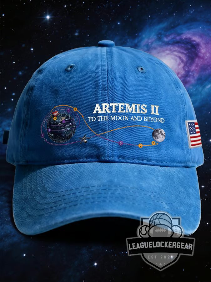 Artemis II To The Moon And Beyond Mission Trajectory Baseball Cap