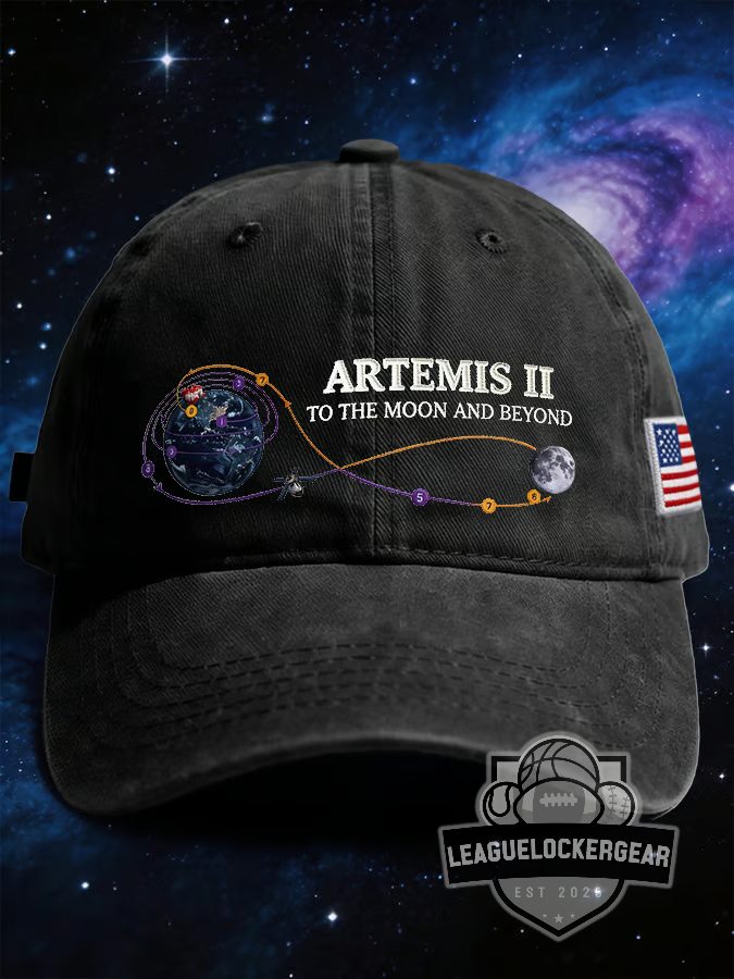 Artemis II To The Moon And Beyond Mission Trajectory Baseball Cap