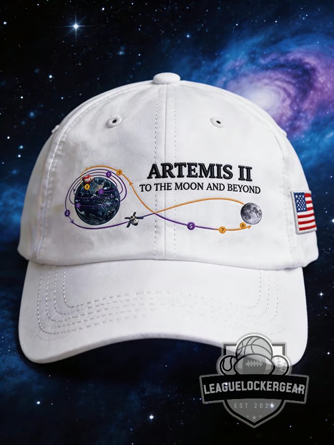 Artemis II To The Moon And Beyond Mission Trajectory Baseball Cap