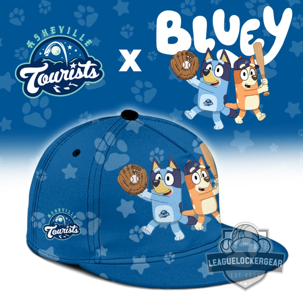 Asheville Tourists Bluey Night Collaboration Baseball Jersey