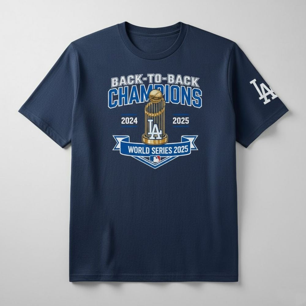 Los Angeles Dodgers 2025 Back-to-Back World Series Champions Apparel – T-Shirt, Hoodie & Sweatshirt Collection