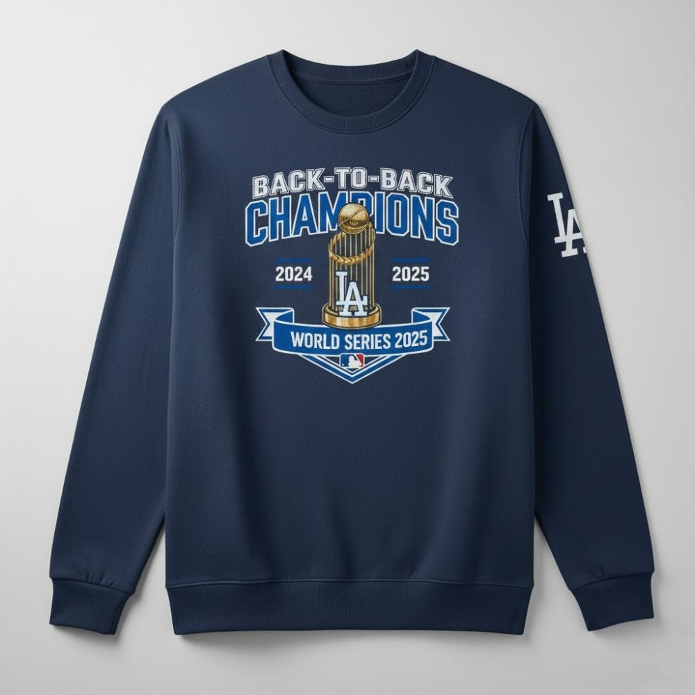 Los Angeles Dodgers 2025 Back-to-Back World Series Champions Apparel – T-Shirt, Hoodie & Sweatshirt Collection