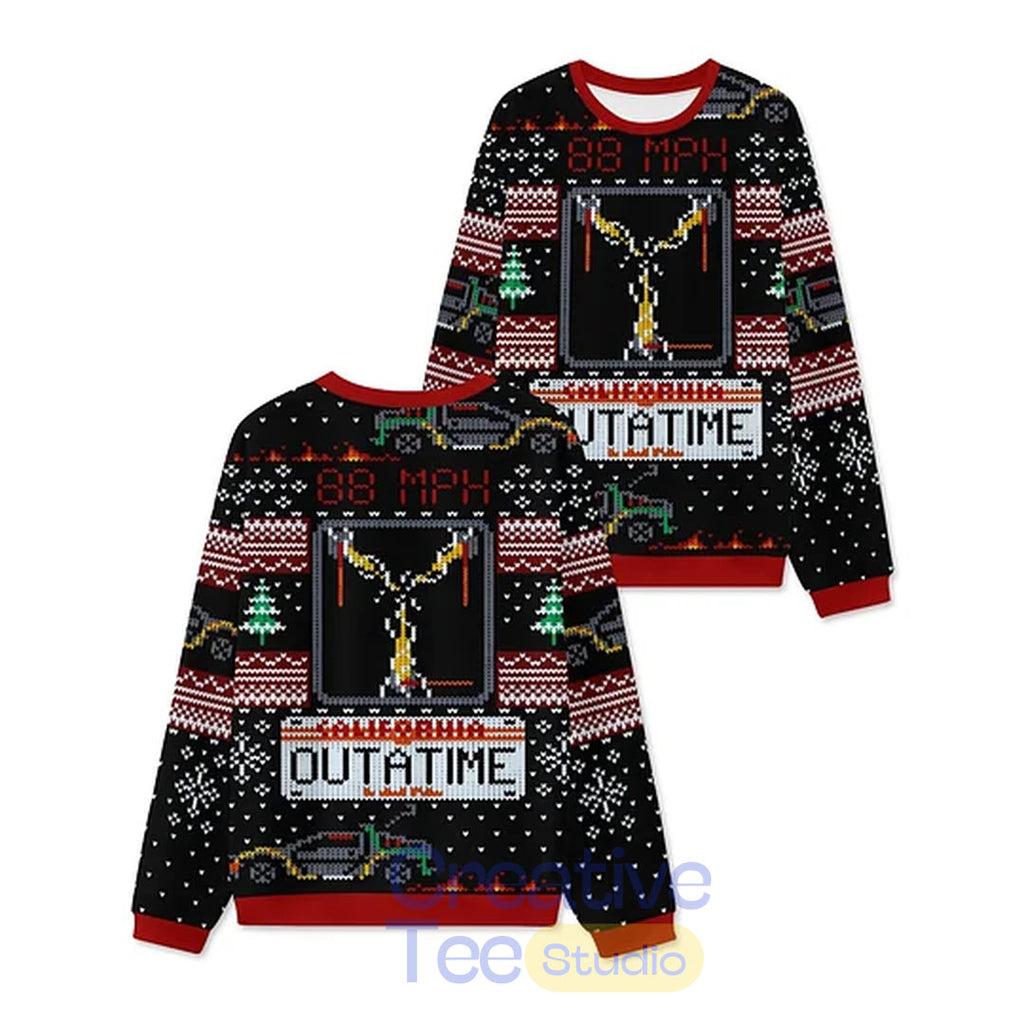 Time Travel Outatime Christmas Ugly Sweater