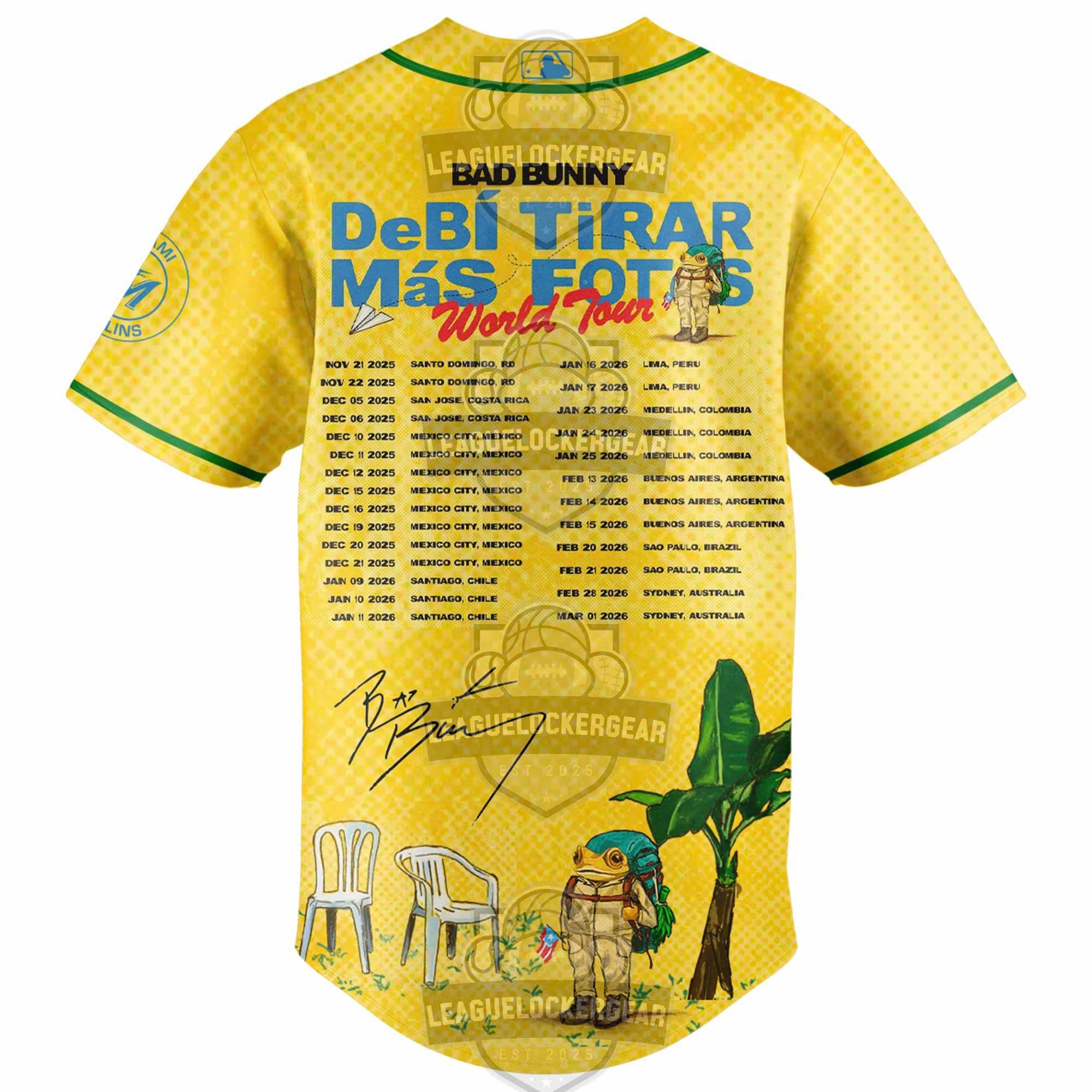 Bad Bunny DeBí Tirar Más Fotos World Tour Miami Marlins Collaboration Baseball Jersey