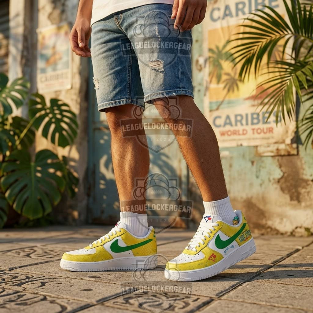 Bad Bunny DeBí TIRAR Más FOToS World Tour Toronto Blue Jays Custom Sneakers