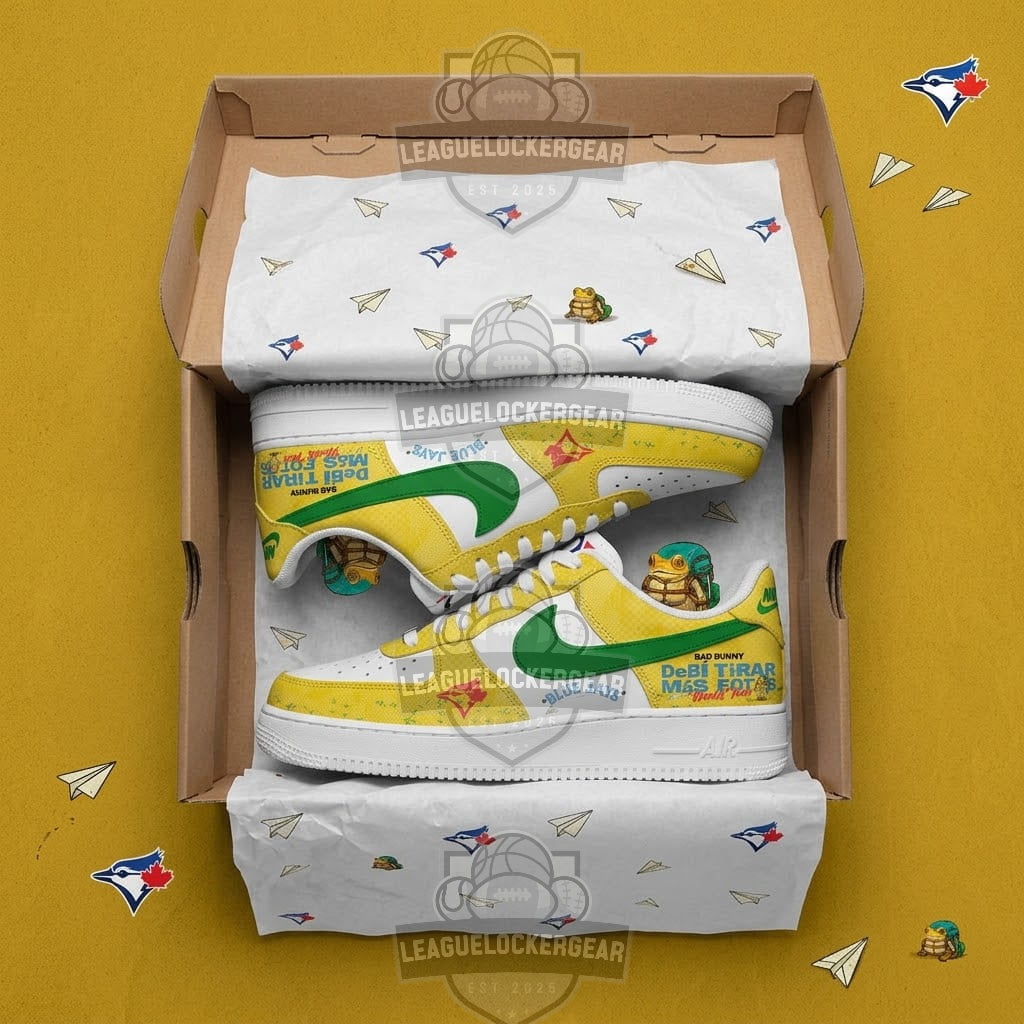Bad Bunny DeBí TIRAR Más FOToS World Tour Toronto Blue Jays Custom Sneakers