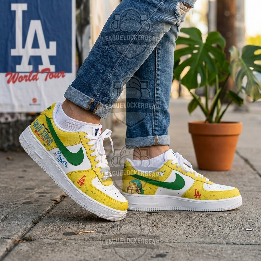 Bad Bunny Los Angeles Dodgers DeBí TIRAR Más FOToS World Tour Custom Sneakers