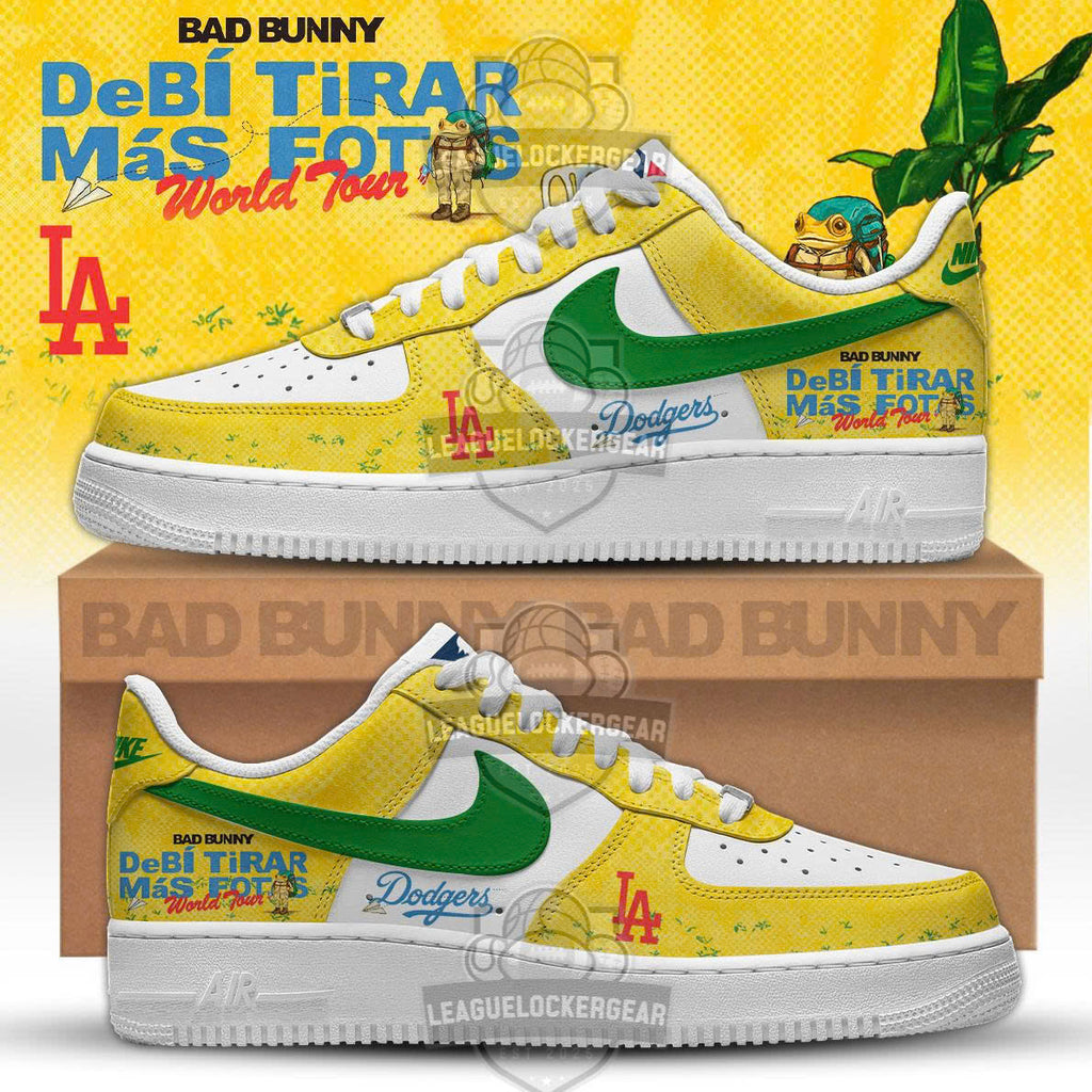 Bad Bunny Los Angeles Dodgers DeBí TIRAR Más FOToS World Tour Custom Sneakers