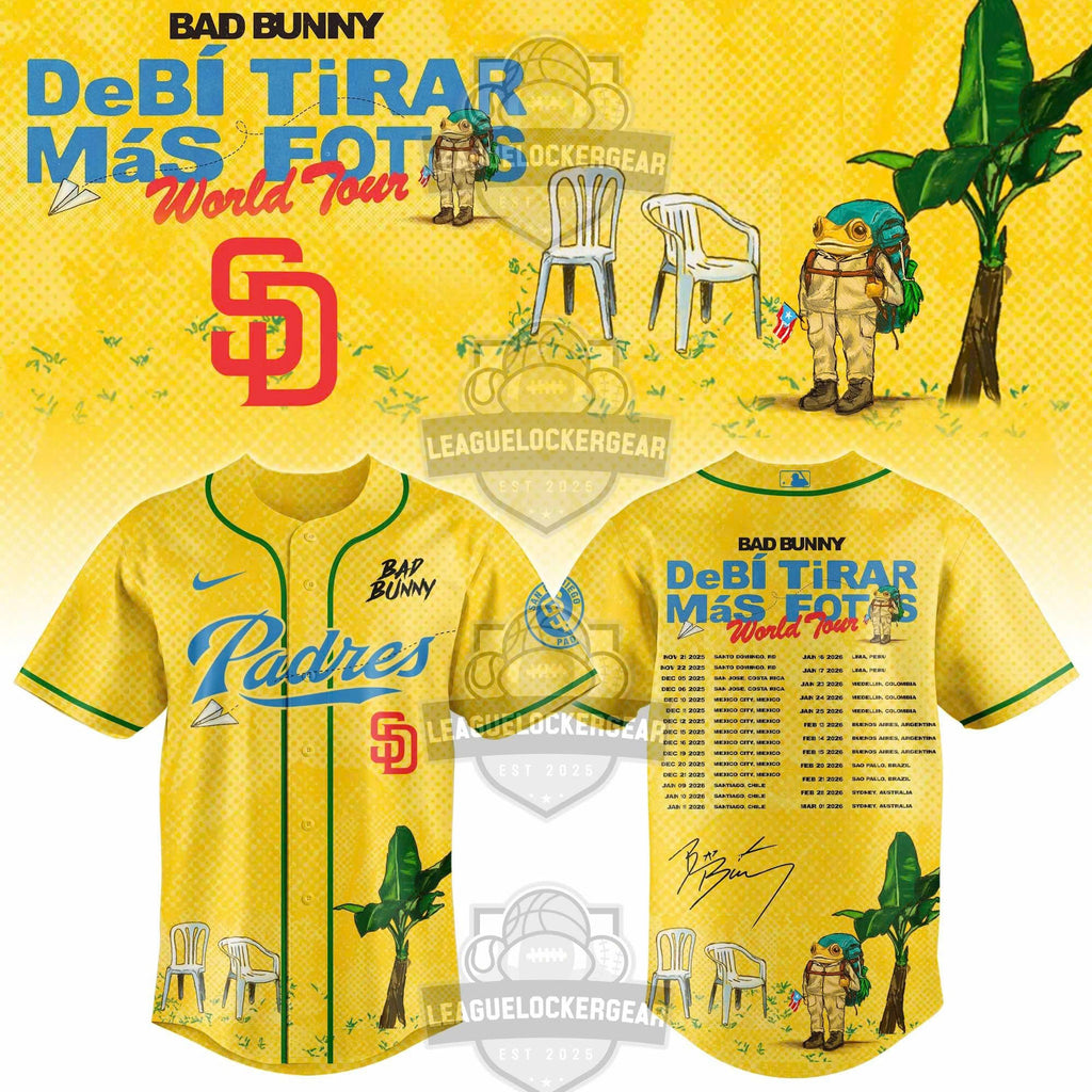 Bad Bunny San Diego Padres DeBí TiraR MáS FOT World Tour Baseball Jersey