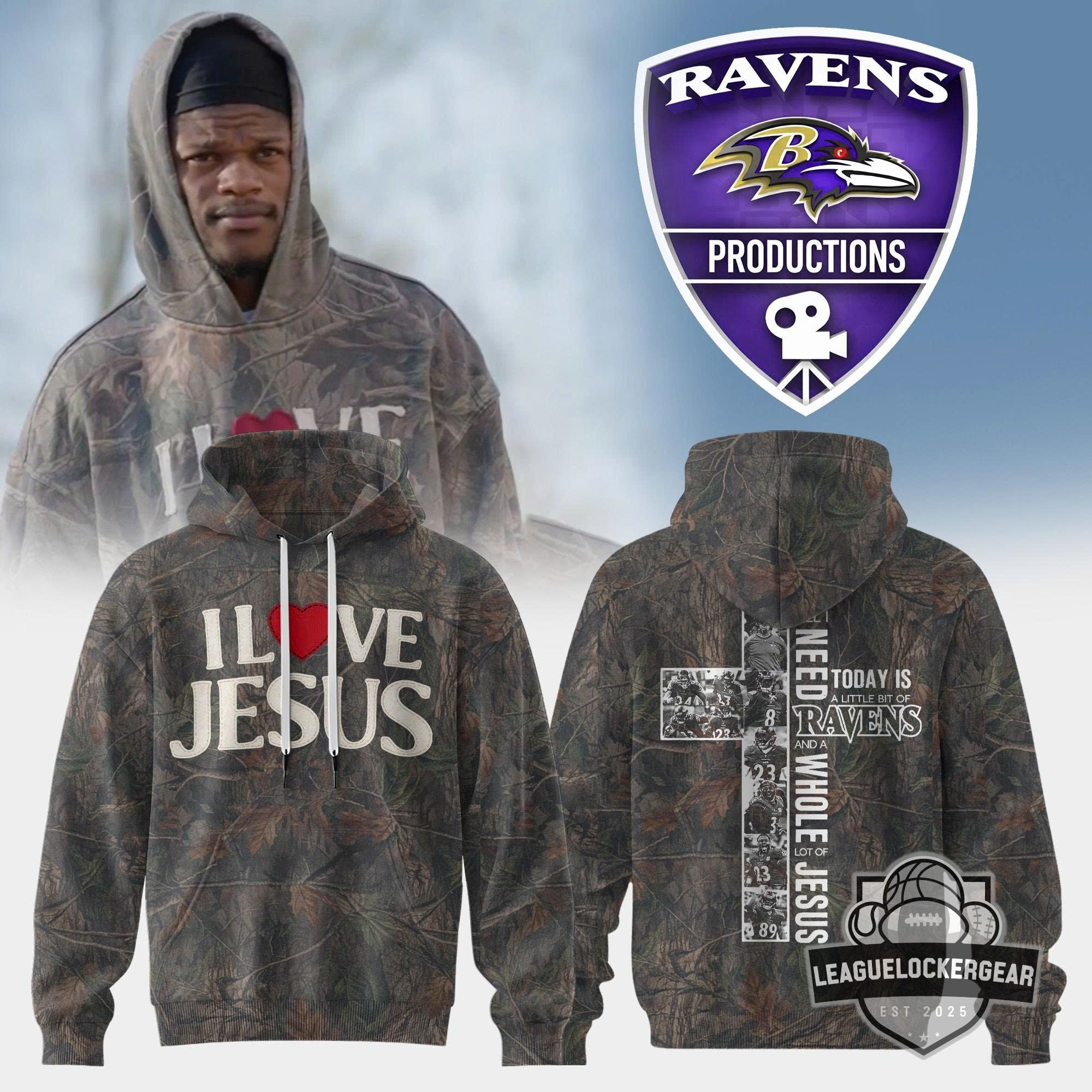 Baltimore Ravens I Love Jesus Camo Hoodie