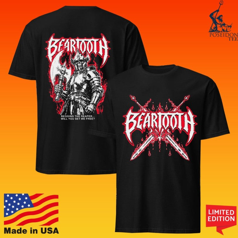 Beartooth Begging The Reaper Will You Set Me Free Axe Knight T-shirt