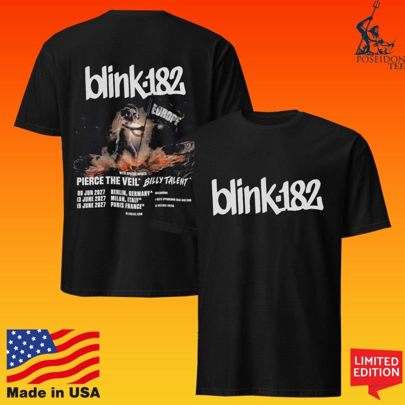 Blink-182 Europe Tour 2027 For Germany Italy And France Schedule Dates T-shirt