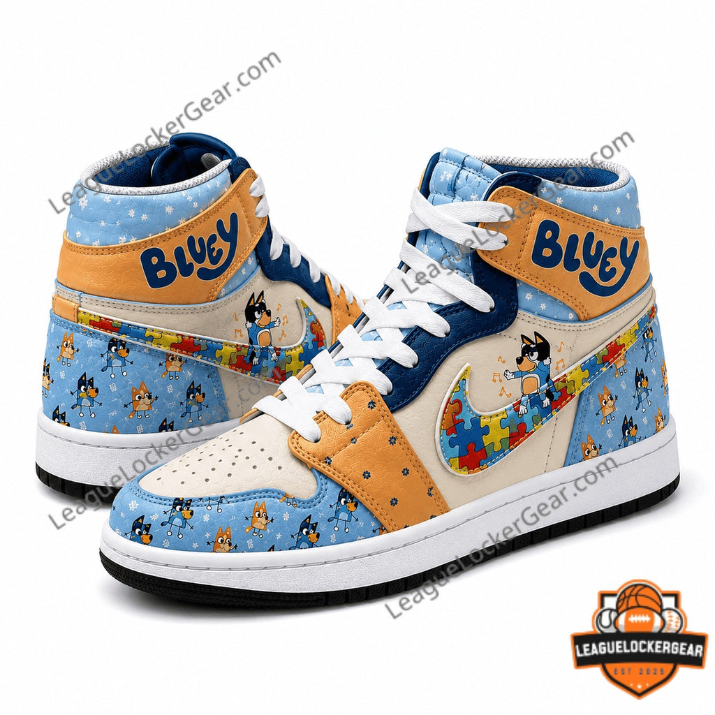Bluey Autism Awareness Month High-Top Sneakers
