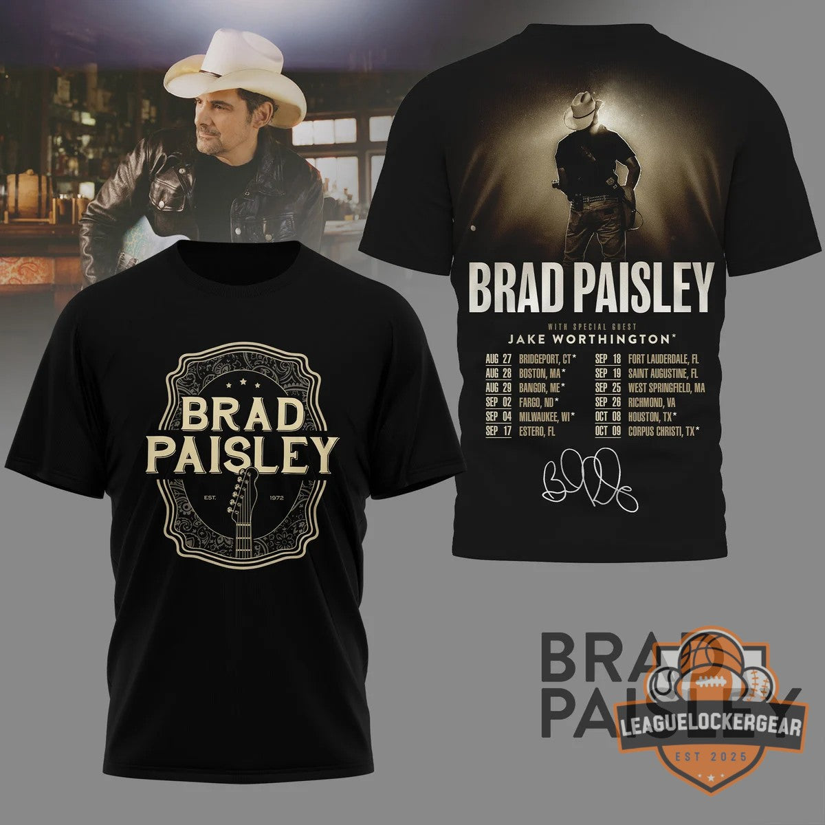 Brad Paisley Jake Worthington 3D T-Shirt