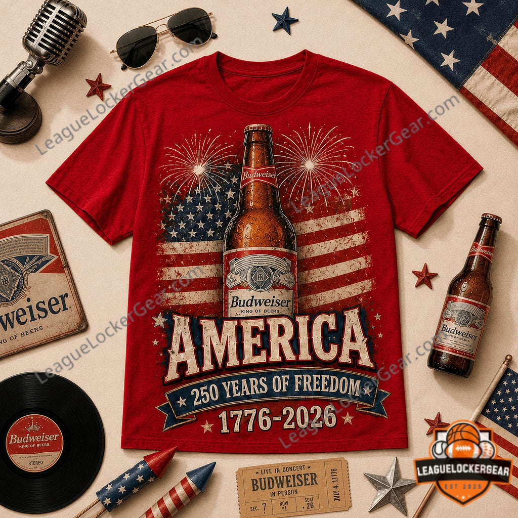 Budweiser 250 Years of Freedom 1776-2026 America T-Shirt