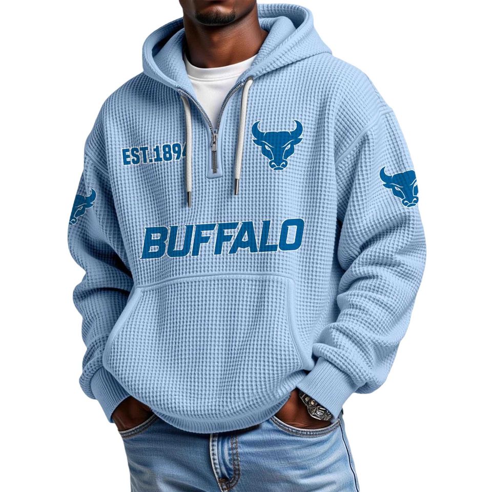 Buffalo EST 1894 Quarter Zip Waffle Hoodie
