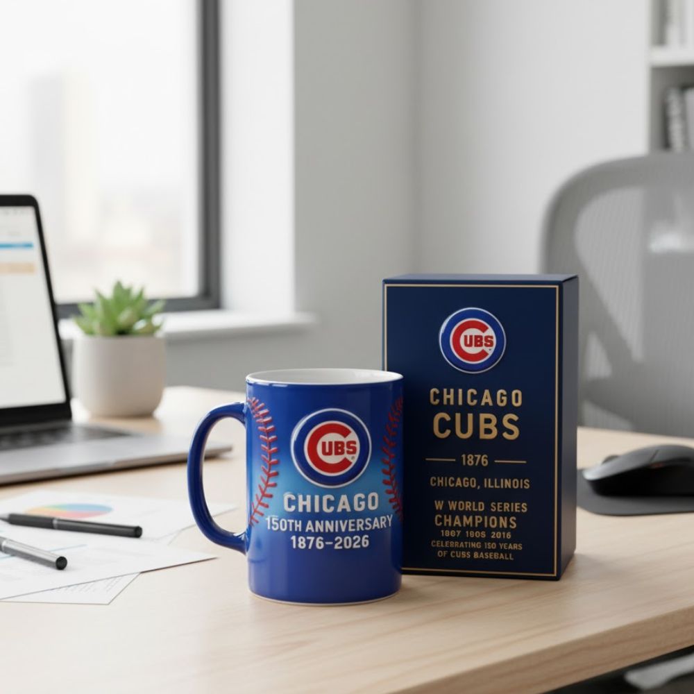 Chicago Cubs 150th Anniversary Mug 1876–2026 – Official MLB Collectible Coffee Cup