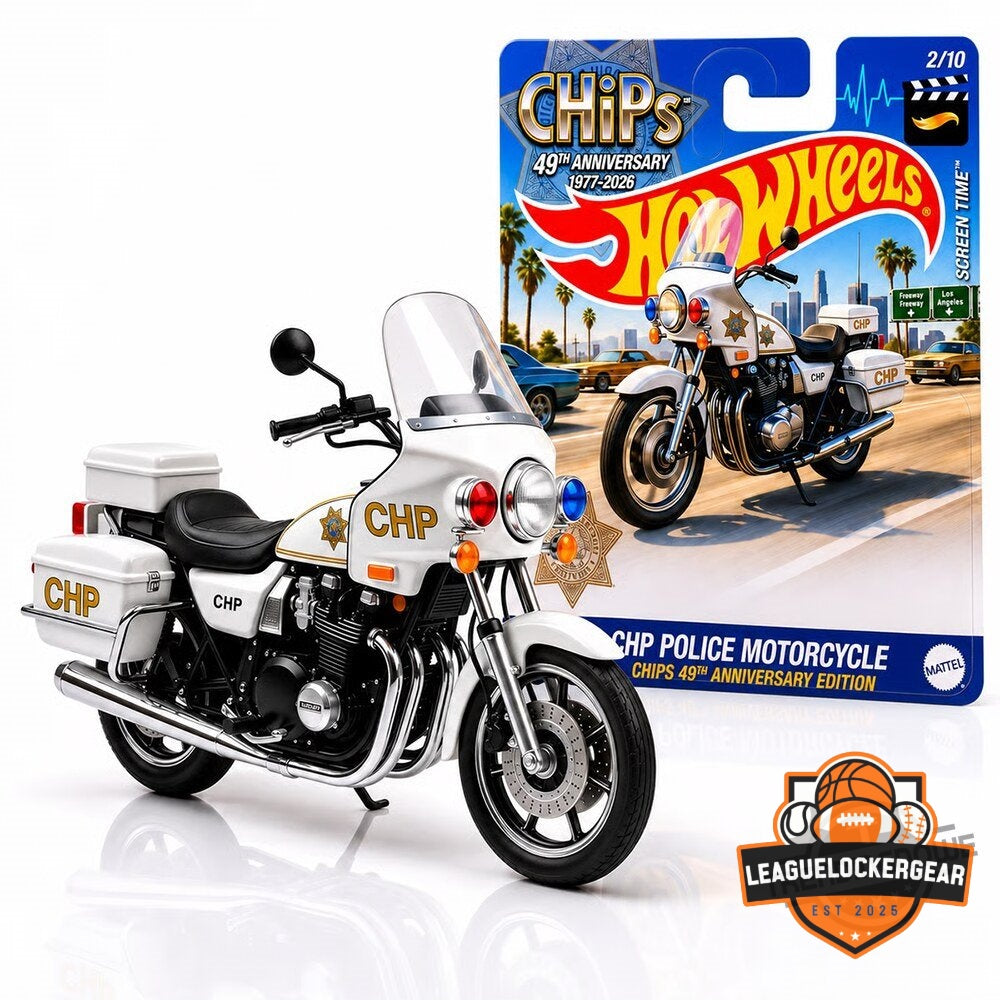 CHiPs 49th Anniversary 1977-2026 Edition Hot Wheels Police Motorcycle Model