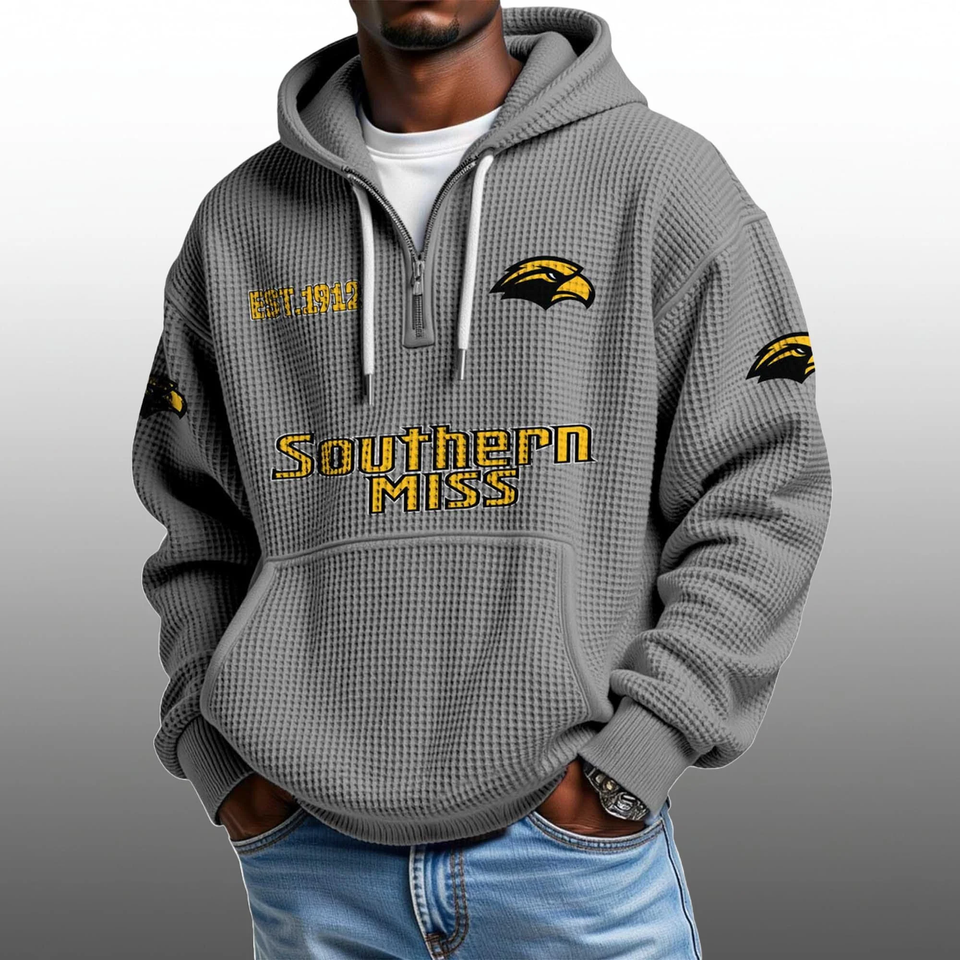 Southern Miss EST 1912 Half Quarter Zip Waffle Hoodie