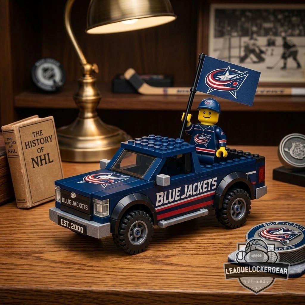 Columbus Blue Jackets Building Block Pickup Truck Set