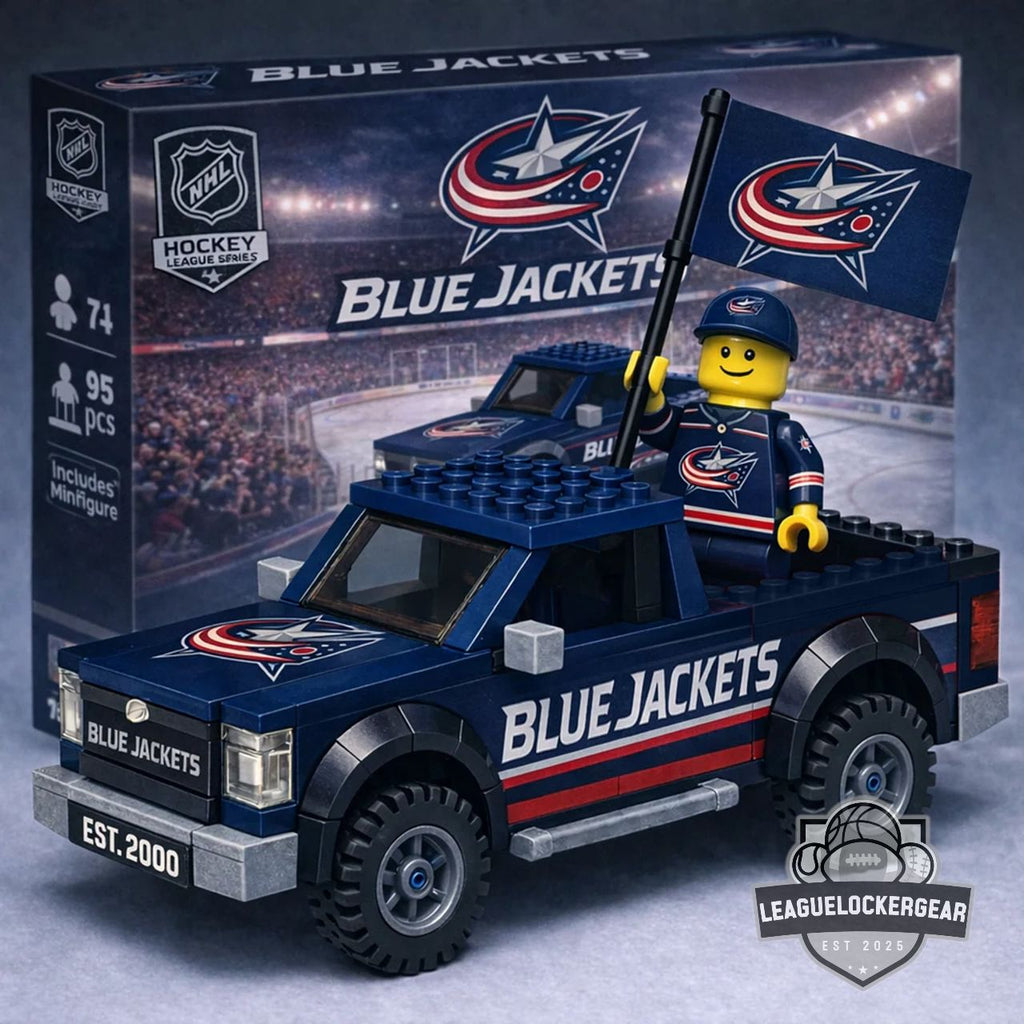 Columbus Blue Jackets Building Block Pickup Truck Set