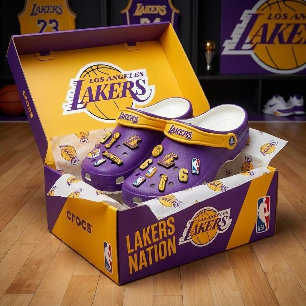 LA Lakers NBA Crocs Clogs – “Showtime” Purple Gold Championship Fan Gear