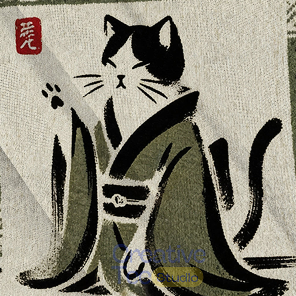 Japanese Black Cat Ugly Christmas Sweater