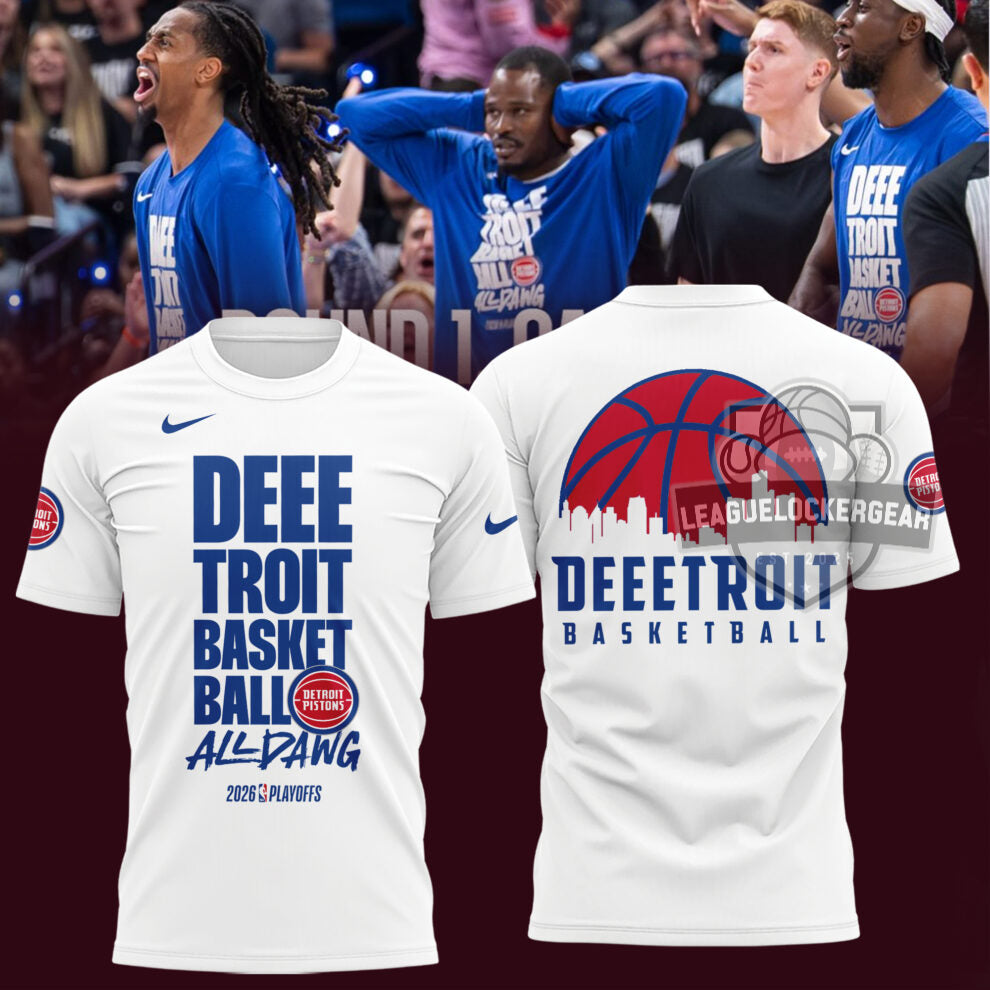 Detroit Pistons ALL-DAWG 2026 Playoffs Basketball T-Shirt