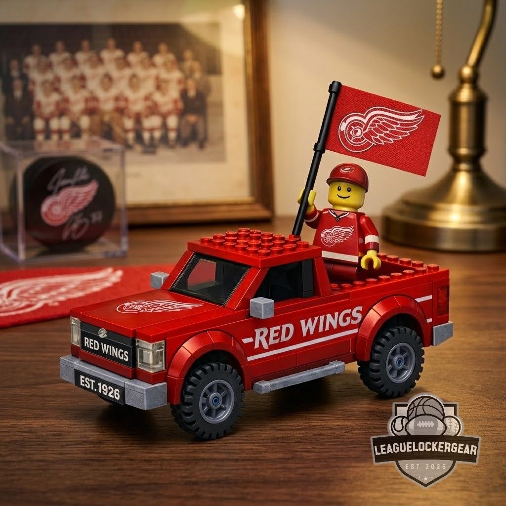 Detroit Red Wings EST 1926 Pickup Truck Building Blocks Set