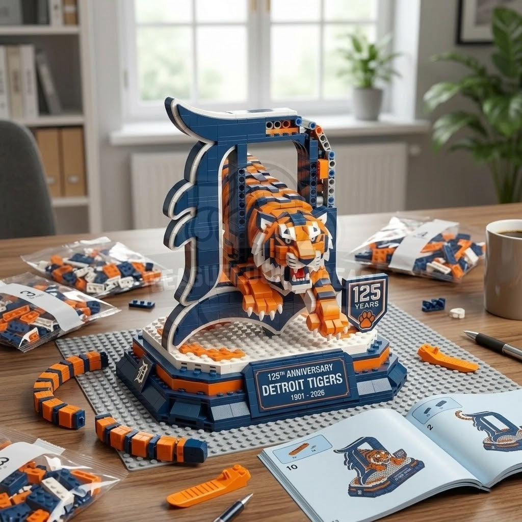 Detroit Tigers 125th Anniversary Building Blocks Set
