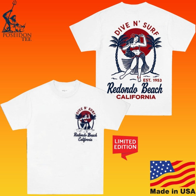 Dive N’ Surf Redondo Beach California Men’s Swaying Sol T-shirt