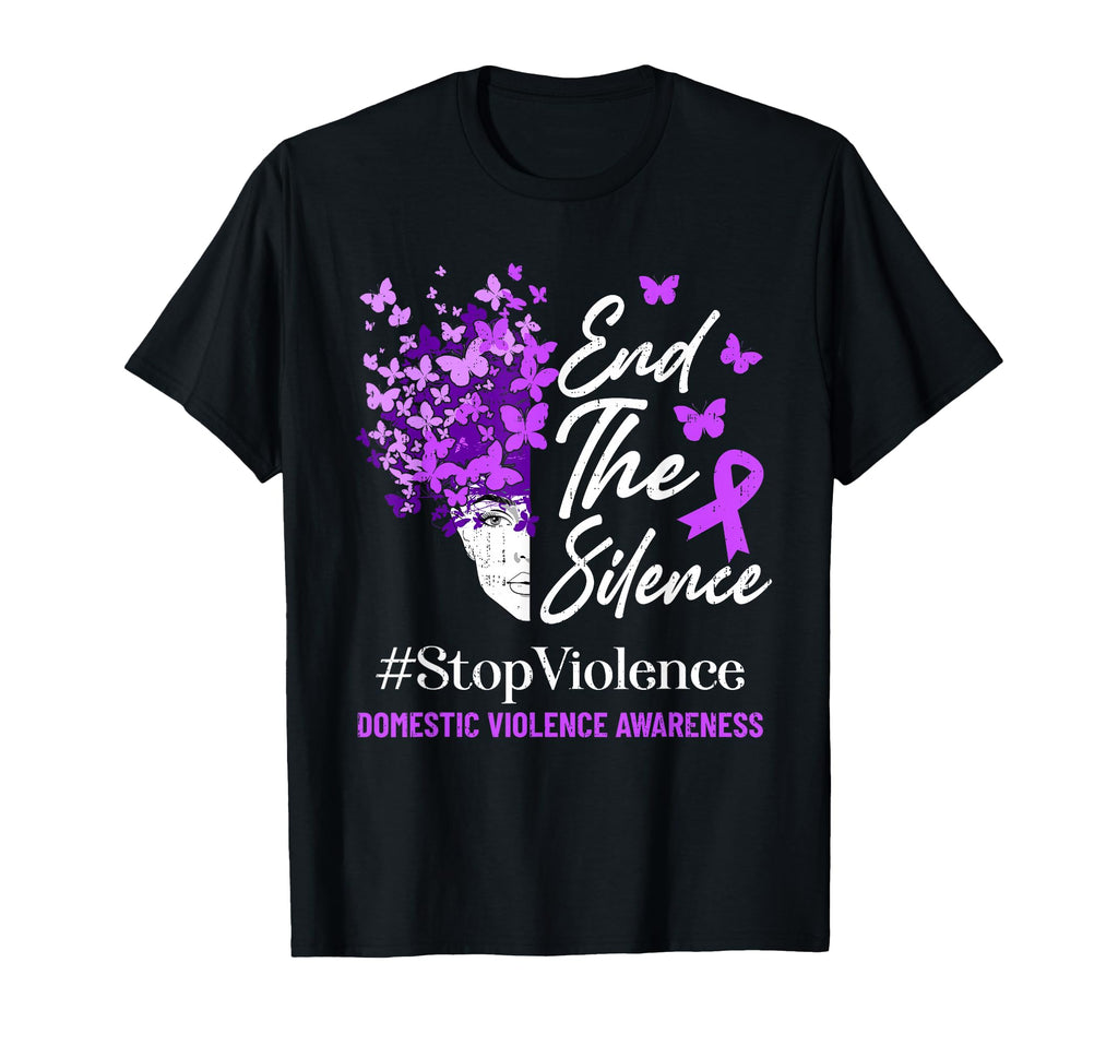 Domestic Violence Awareness Ribbon Purple Support Unisex T-shirt, Sweatshirt, Hoodie (1)