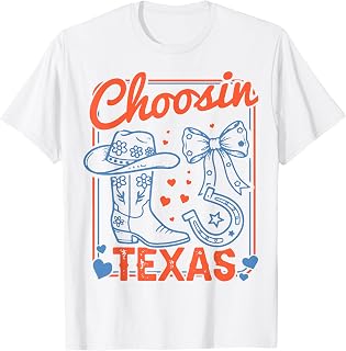 Western Cowgirl Choosin Texas Boots Bow Unisex T-shirt, Sweatshirt, Hoodie (1)
