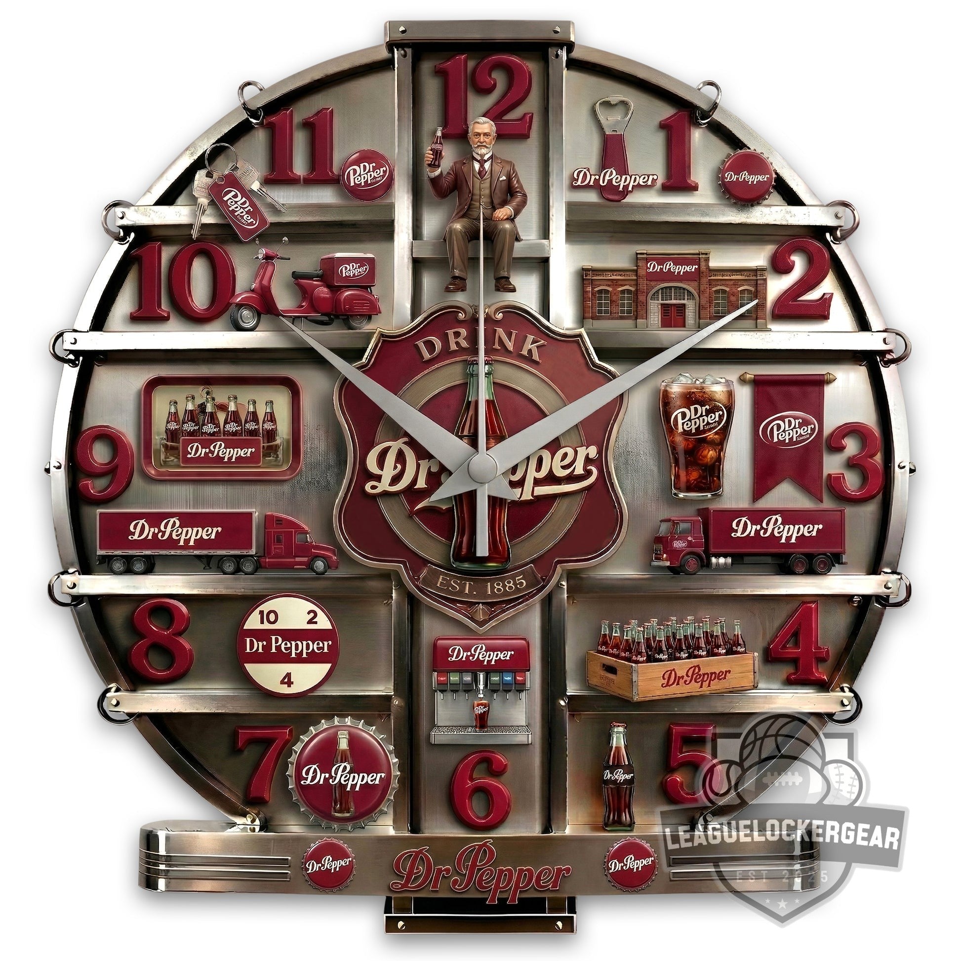 Dr. Pepper Vintage EST. 1885 Sculptured Wall Clock