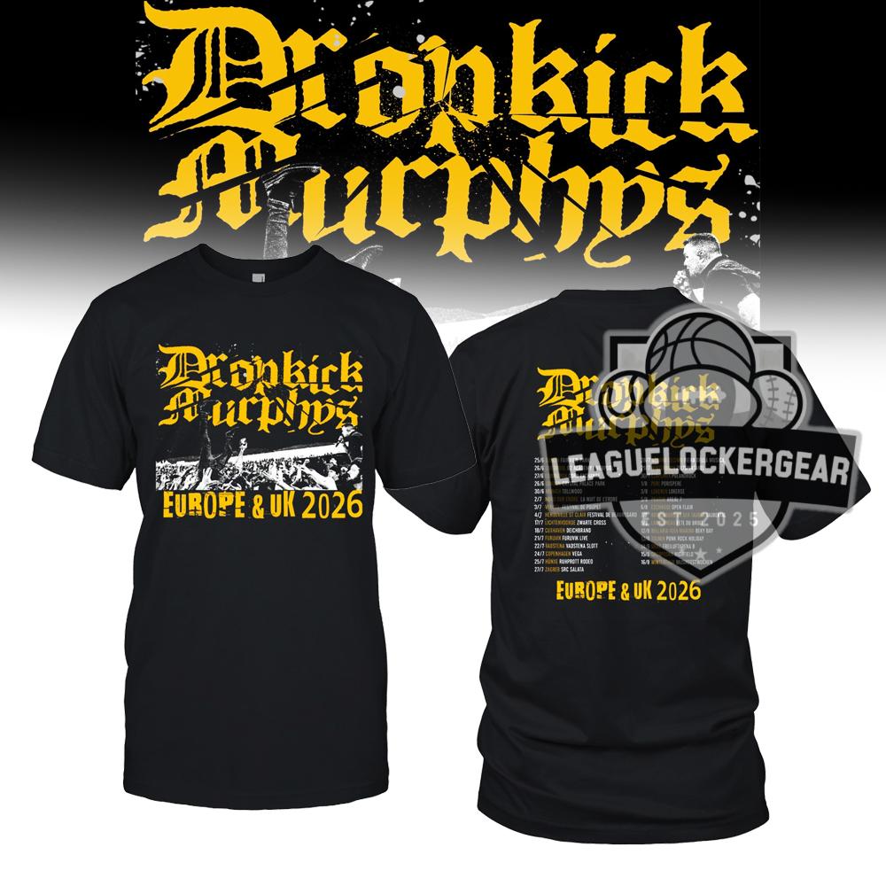 Dropkick Murphys Europe & UK 2026 Tour T-Shirt