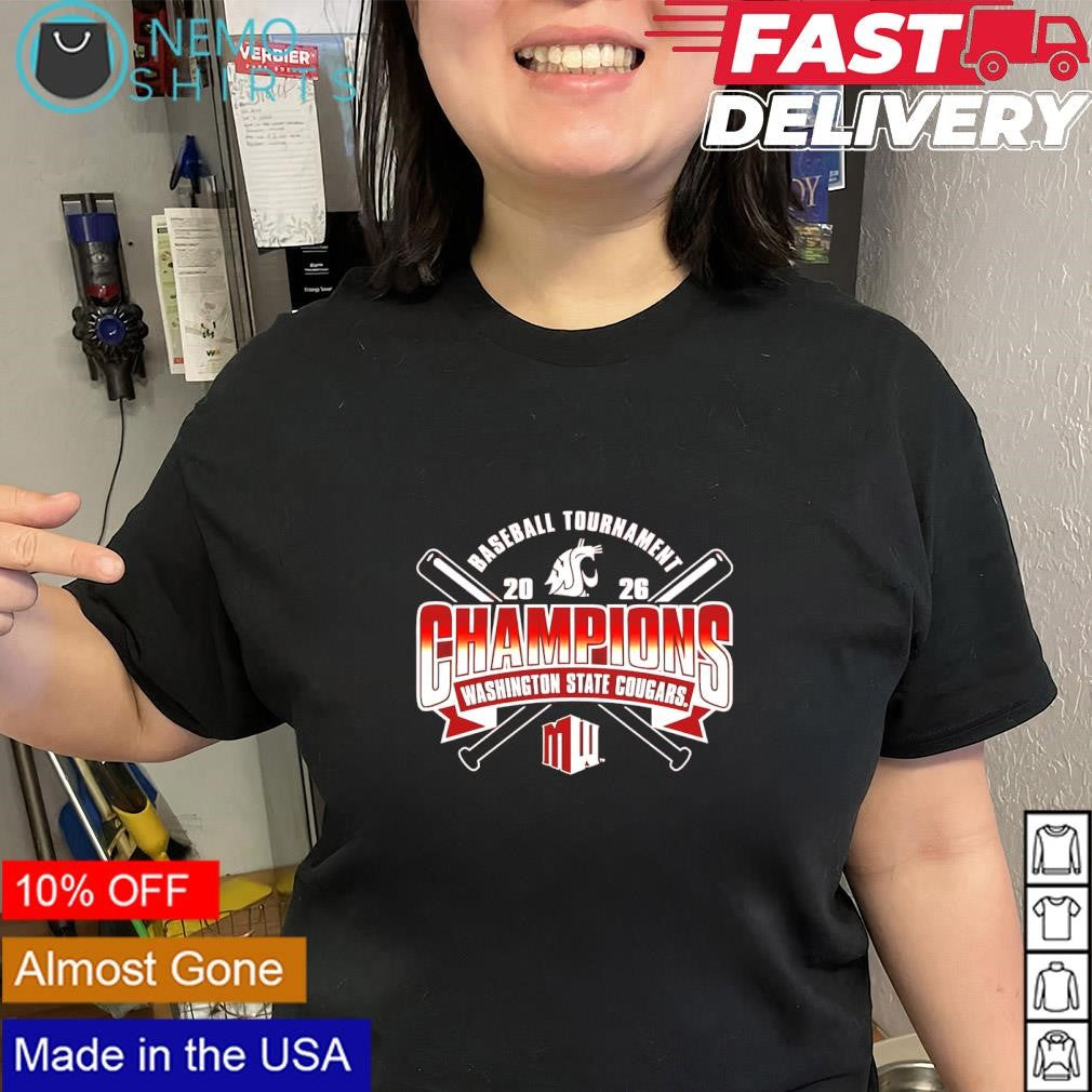 Washington State Cougars 2026 baseball tournament champions logo shirt