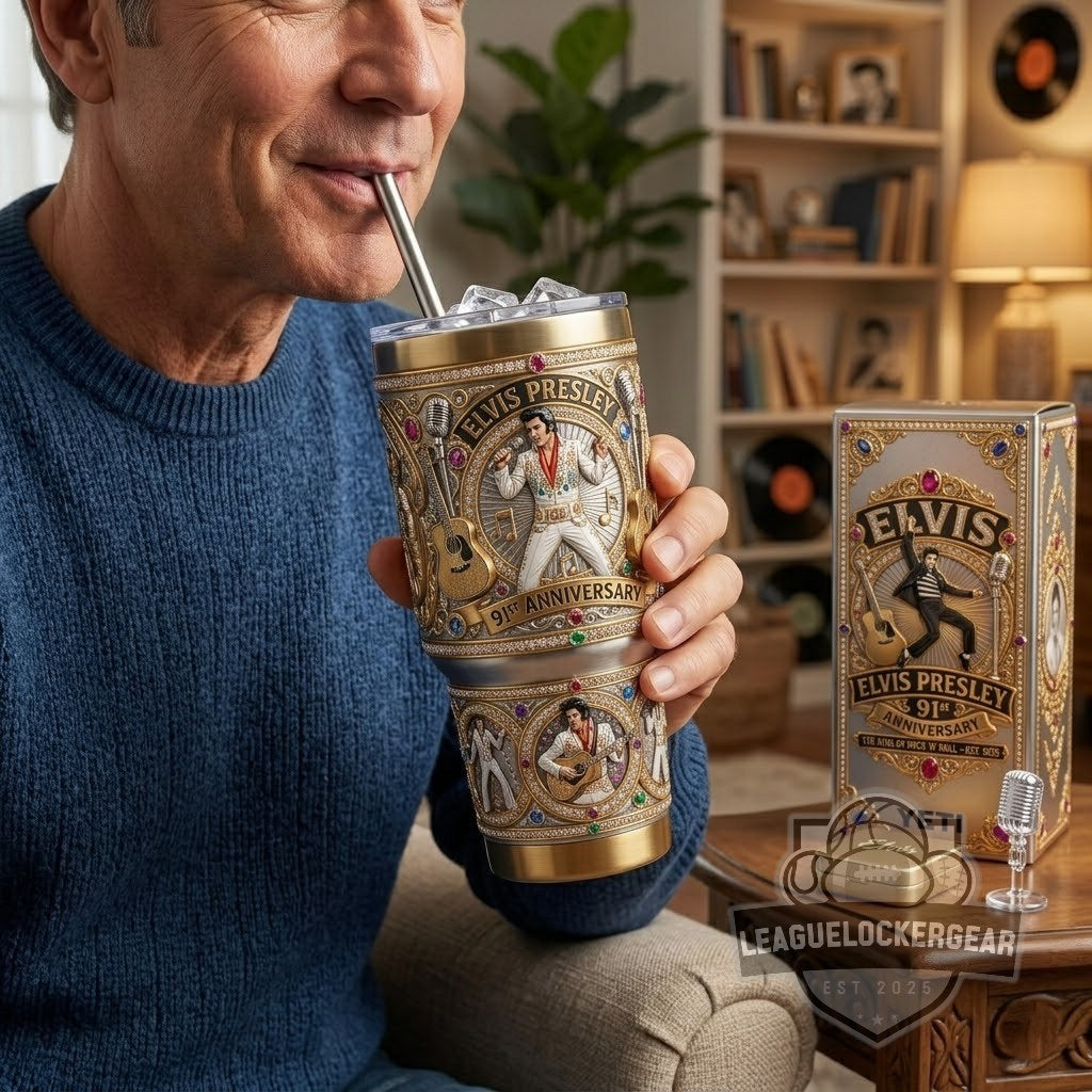 Elvis Presley 91st Anniversary The King Of Rock ‘N’ Roll Tumbler