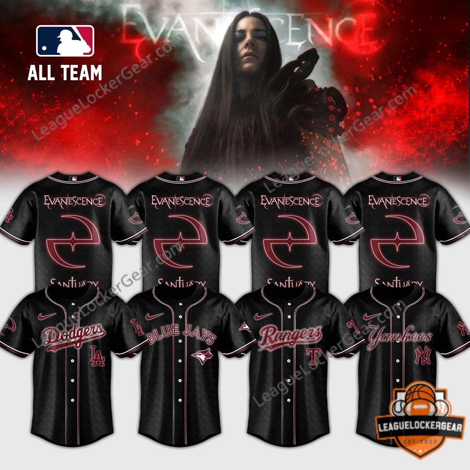 Evanescence x MLB All Team World Tour 2026 Baseball Jersey