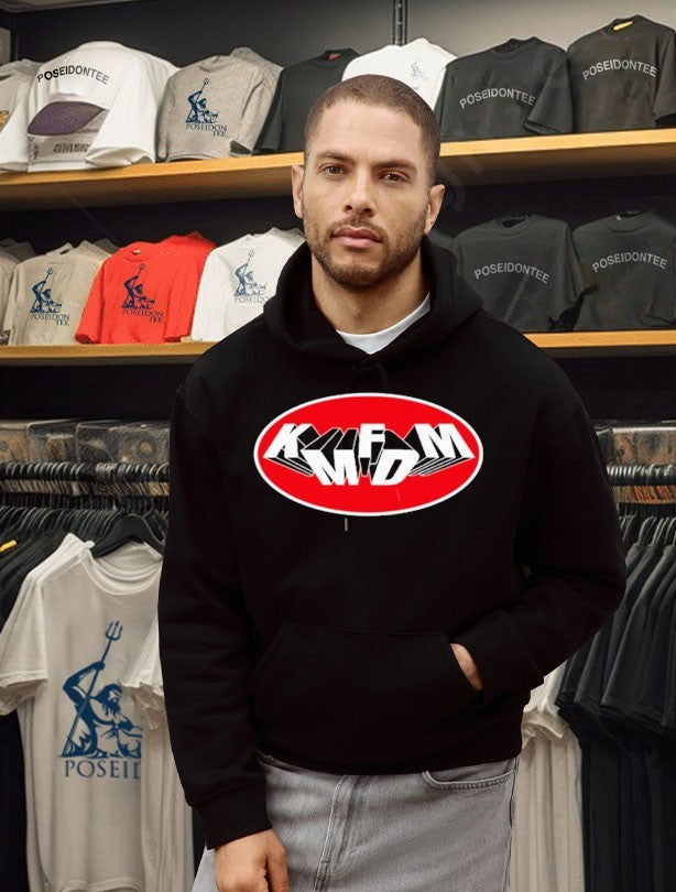 Express Yourself With The Kmfdm Oval Tumbling Logo T-shirt