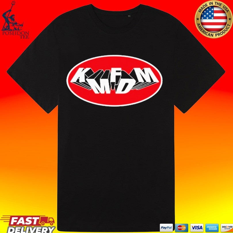 Express Yourself With The Kmfdm Oval Tumbling Logo T-shirt