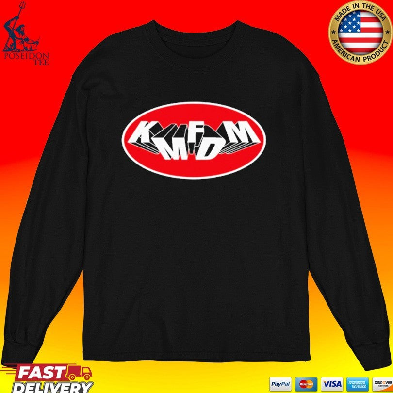 Express Yourself With The Kmfdm Oval Tumbling Logo T-shirt