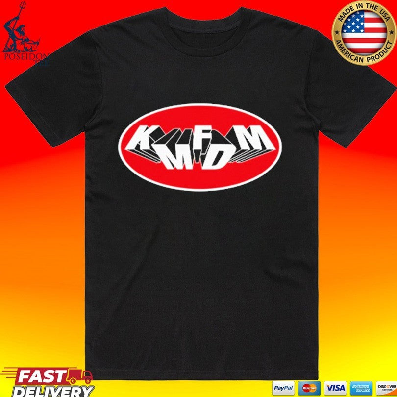 Express Yourself With The Kmfdm Oval Tumbling Logo T-shirt