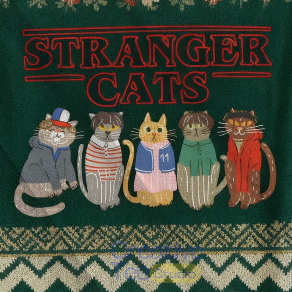Stranger Cats Ugly Christmas Sweater