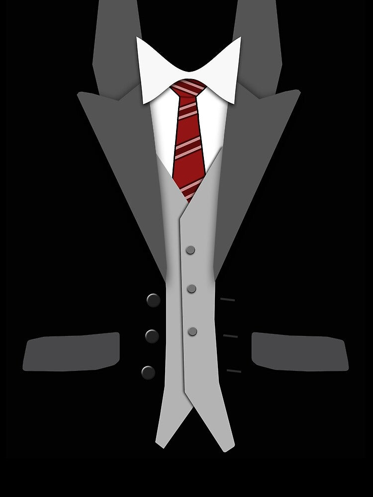 Black Suit Red Tie and Vest by Jerry Lambert