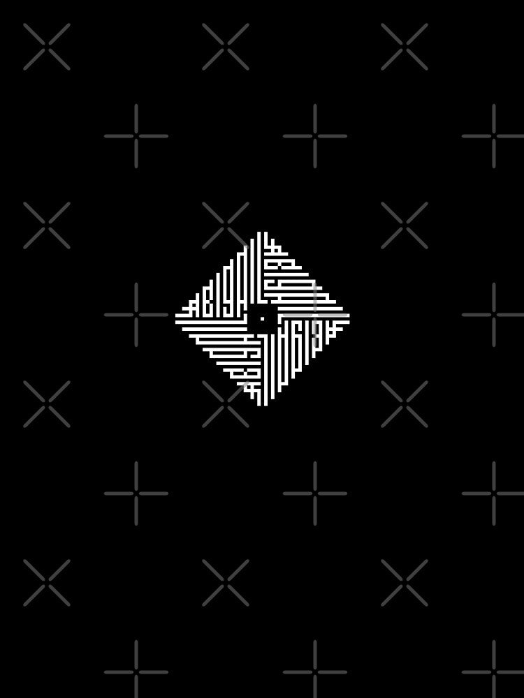 ABIGAIL | White  | Modern Geometric Kufi Calligraphy | From Name to Art by FOR YOUR NAME