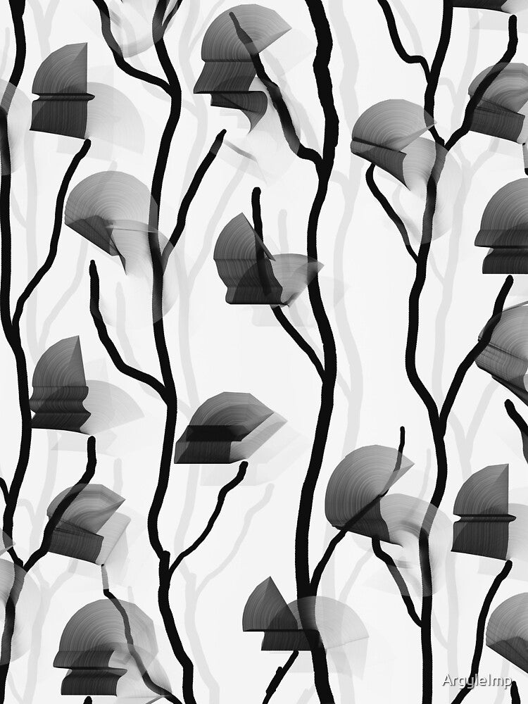 Modern Climbing Vine -- Black White Grey by ArgyleImp