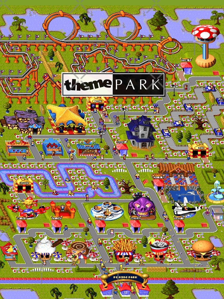 Theme Park Bullfrog Fan Print by hangman3d