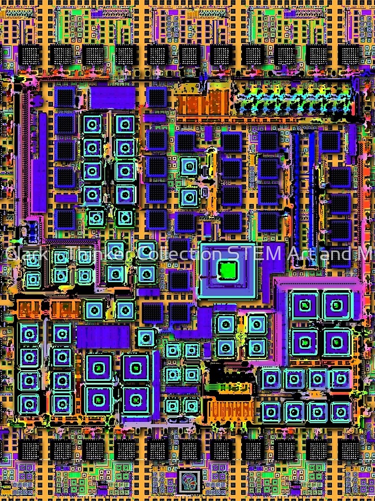 "Integrated Circuit Custom"© by Lisa Clark - Thinker Collection STEM Art and MORE