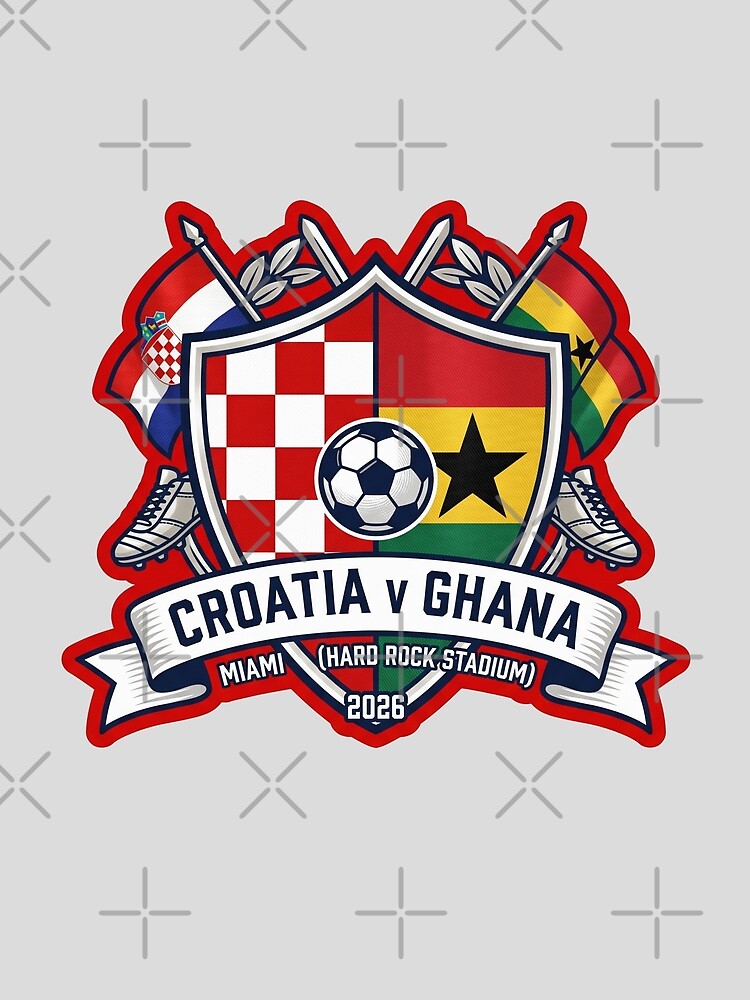 Croatia Versus Ghana Miami 2026 Soccer Crest Vibe by Pride Emblem Prints