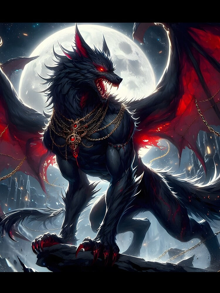 Werewolf with Dragon Wings by GalleryBrisArt